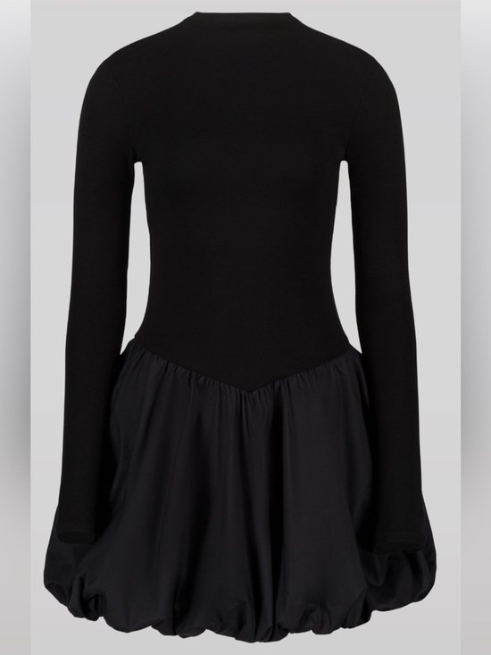 Nordstrom Dresses & Skirts - Nordstrom Saemdi size S Black Long-Sleeve Fit-and-Flare Dress with Bubble Skirt